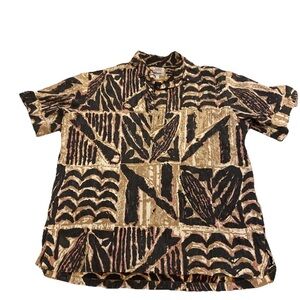 Reyn Spooner Alfred Shaheen Button Down Polo Men’s L Cotton Vtg Made In Hawaii
